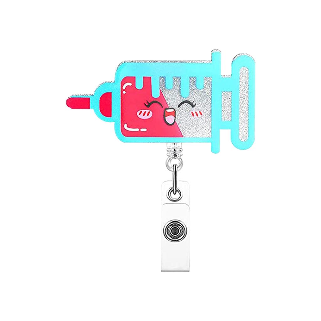 Acrylic Badge Clip Retractable Badge Reel Badge Holder Acrylic For Student Nurse Teacher