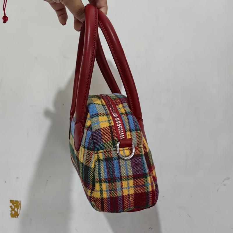 Herbst Neue Kontrast Gitter Mini Shell Handtasche Mode Kleine Umhängetasche Weiche Stoff Designer Frauen Schulter Tasche