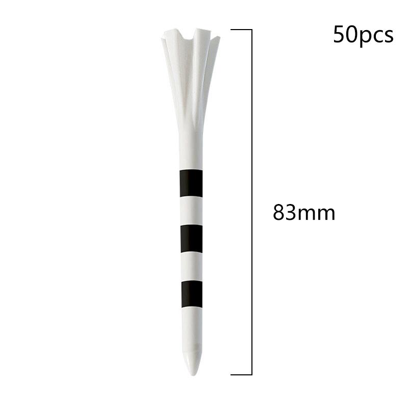 50Pcs Golf Tees Plastic Unbreakable 5 Prongs Head Tee With Stripe Markers 83Mm70Mm Long Ball Holder Low Friction Less Resistance