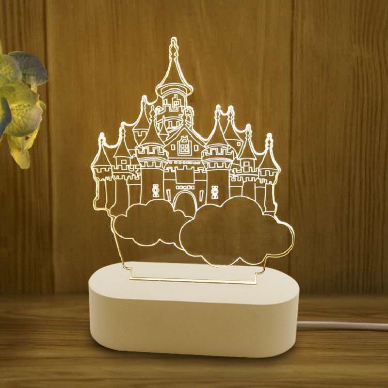 3D Acrylic Night Light: Creative Three-Color Table Lamp for Bedroom and Gifts