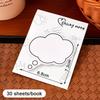 30sheets High-Aesthetic Removable Paper Student Cute Minimalist Speech Bubble Sticky Notes Reusable N-Stick Memo Pads Gift