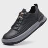 Trendy Soft-Soled Autumn Leather Men's Shoes: Fashionable, Casual, Low-Top, Versatile Crooked Head Clown Design