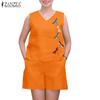 ZANZEA Women Sleeveless Tank Tops and Shorts Summer Two Piece Suit Sets