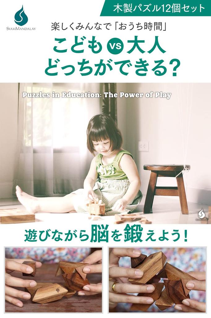 You Can Solve It In 5 a Puzzle Siam Mandalay 3D Educational Wooden Kongming Brain Cram Unisex [If Minutes, You're King!] Puzzle, 12-Piece Set, Toy,