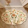 Retro Front Door Mat Irregular Bath Mat Printed Entrance Doormat Absorbent Non-Slip Rug Bedroom Carpet Toilet Bathroom Foot Pad