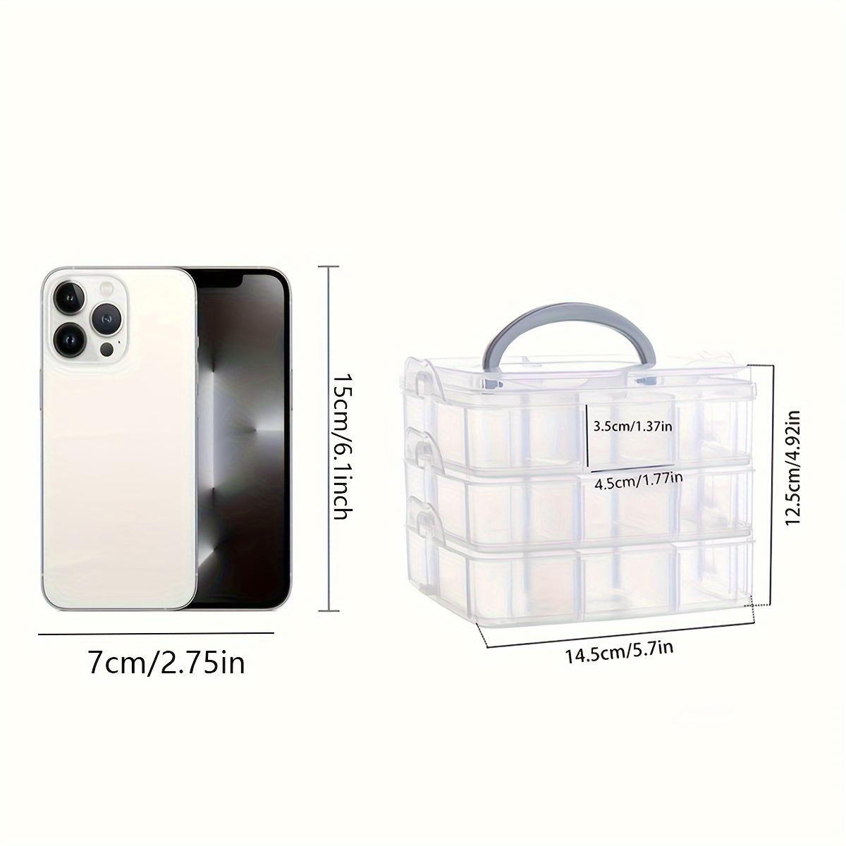 1pc 3-Tier 18-Grid Transparent Adjustable Stackable Compartment Slot Plastic Storage Box for Organizing Toys, Jewelry прозрачный