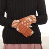 GlovesDEPO Made in Smartphone Reindeer and Snowflake Orange Women's Cashmere-Like Gloves, Japan, Compatible, Print,