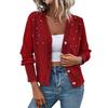 Women's Casual V-Neck Single-Breasted Long-Sleeved Knit Cardigan Long-Sleeved Knit Cardigan Top