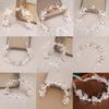 Spring Bohemian Girls Bridal Pearl Hair Headdress Flower Wreath Bride Garland Head Hoop Headbands Hair Jewelry Children Gifts