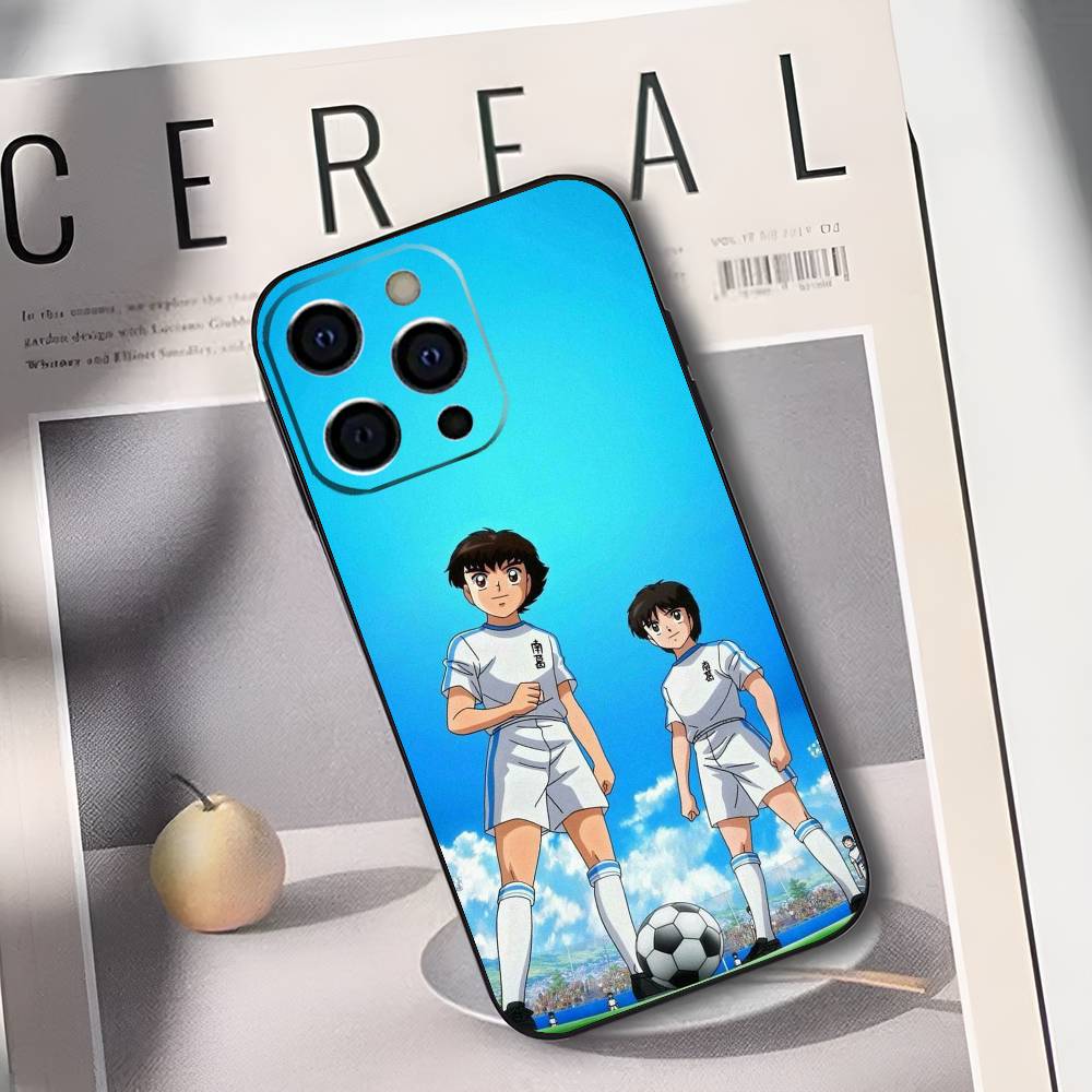 Anime C-Captain T-Tsubasa Phone Case For iPhone 17,16,15,14,13,12,11 Plus,Pro Max,XS,Soft Silicone Black Cover
