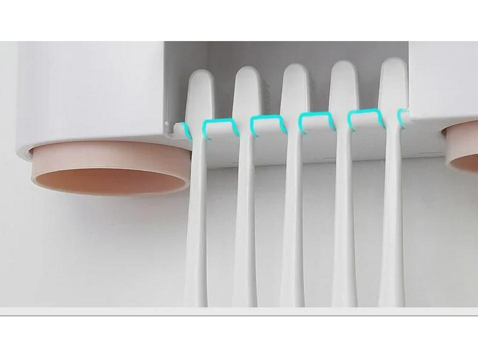 Yikeke Four-Person Family Toothpaste Dispenser & Toothbrush Holder - Wall-Mounted & No Drilling Required