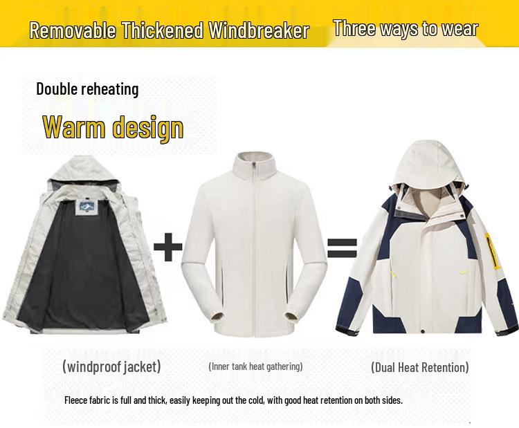 Unisex Colorblock Windbreaker: Detachable, Waterproof, Windproof, Customizable Print