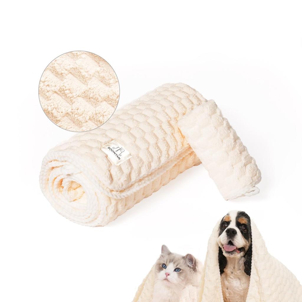 SOONTAN Cloud Pet Towel for Dogs and Set of 2 Super Absorbent Thick Microfiber Quick Drying 35cm X 75cm 70cm X 140cm Cats, - (Small), (Large) (Yellow)