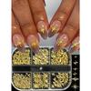 6 Grids/box 3D Star, Pentagon, Gold Color Metal Nail Art Decorations Cross Star, Y2K Nail Jewelry, DIY Nail Charms Nail Art Supplies