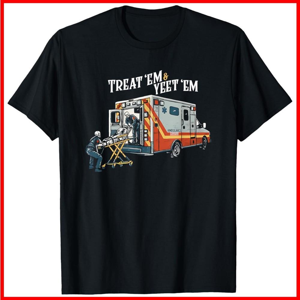 Treat Em And Yeet Em Black Cotton T-Shirt Unisex T-Shirt S