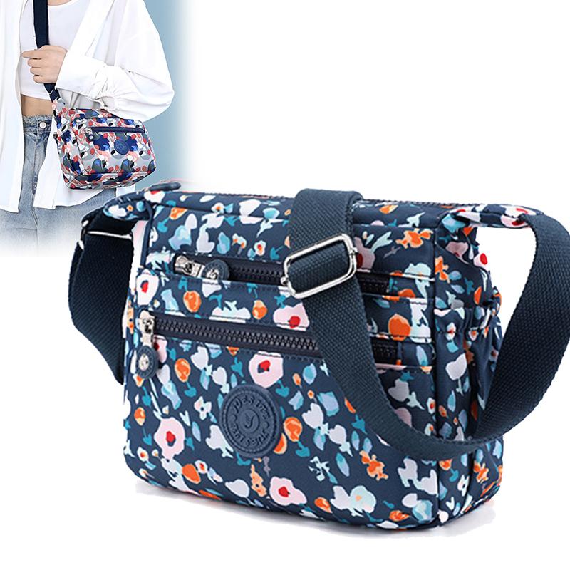 2025 New Fashion Nylon Printed Messenger Bag Large-capacity Multi-layered Flower Shoulder Bag Casual Joker Ladies Crossbody Bag