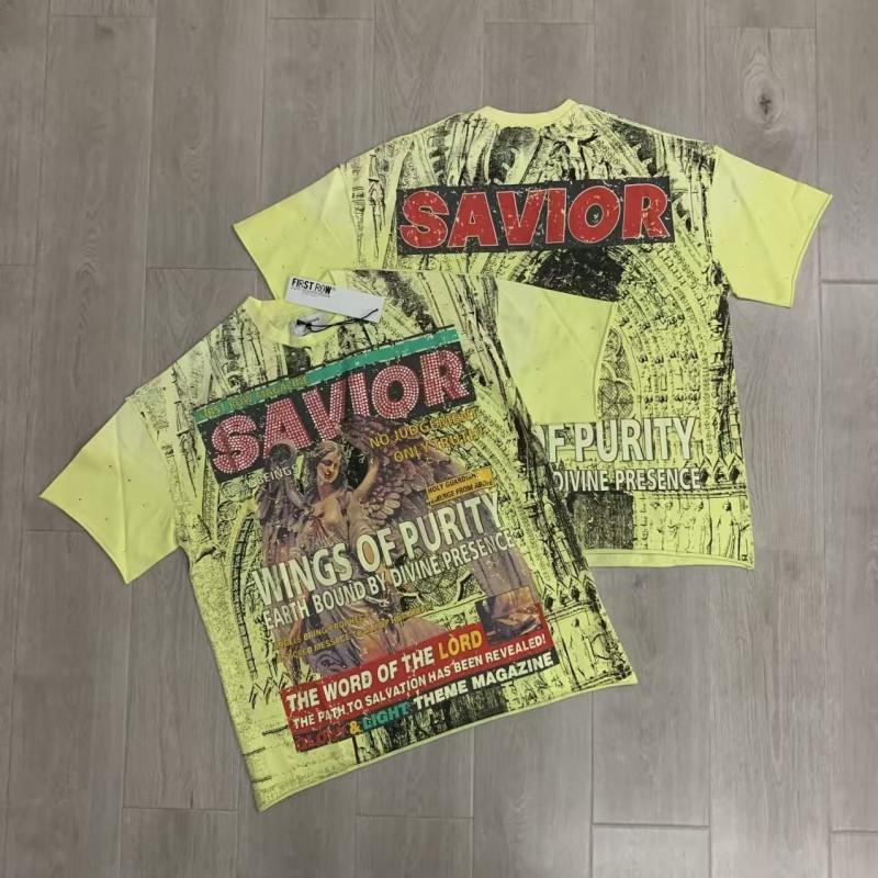 Unisex Oversized Box Fit Cotton Tee With Embroidered Rhinestone Washed Print Round Neck Short Sleeve Casual Top