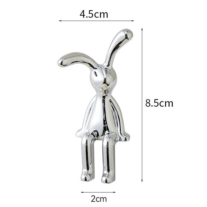 UV Plating Long Ears Rabbit Decorative Ornaments Home Desktop Computer Decorative Ornaments Home Decorative Rabbit