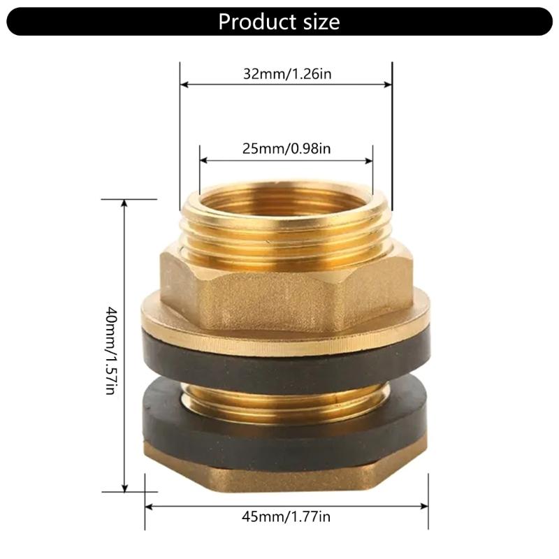 Solid Brass Bucket Connectors Set NPT Female and GHT Male Bathroom Accessory Kitchen Supplies for Water Tanks and Hoses