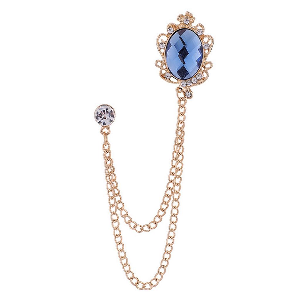 Broche de diamantes de imitación brillantes con gemas de imitación a la moda, borla de cadena, traje, abrigo, insignia, bolso, chal, accesorios de joyería