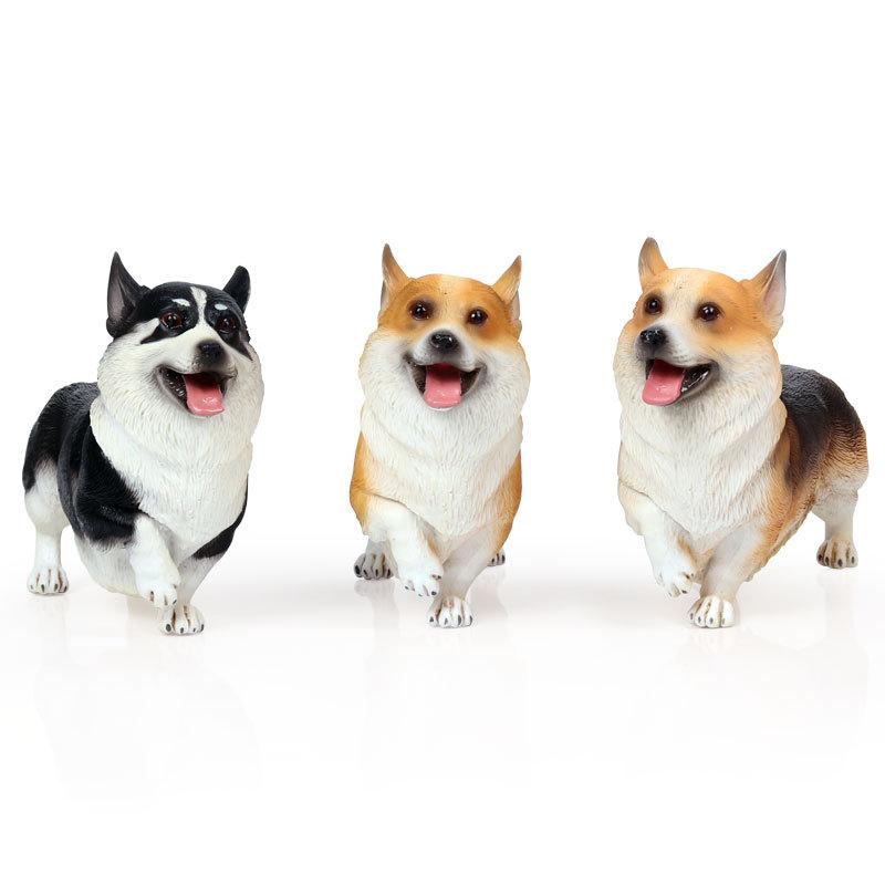 Simulation  Dog Miniature Figurine Lovely Bulldog Doberman Husky Corgi Shiba Dalmatian Model Home Garden Decor Ornaments