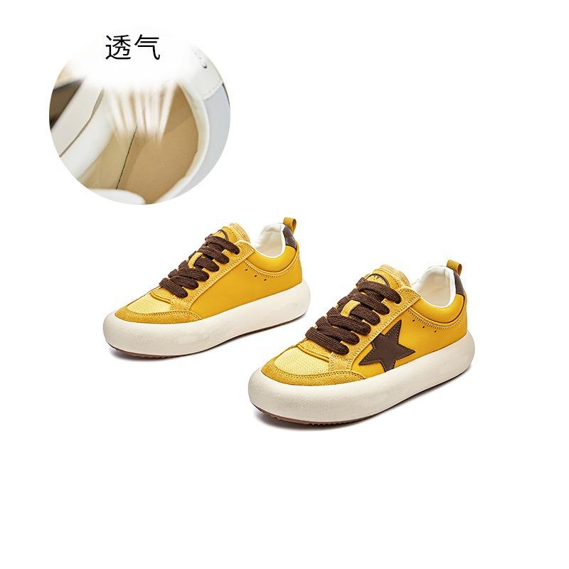Leather old little white shoes women's autumn new women's single shoes thick baseplate shoes casual versatile star women's shoes