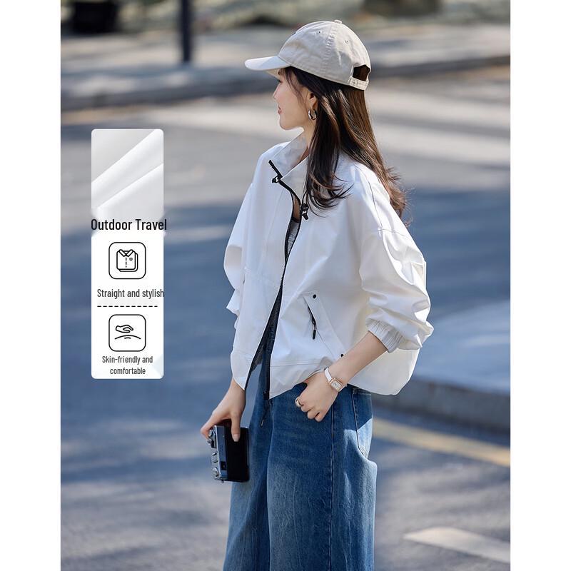 

Women s Colorblock Stand-Up Collar Jacket M