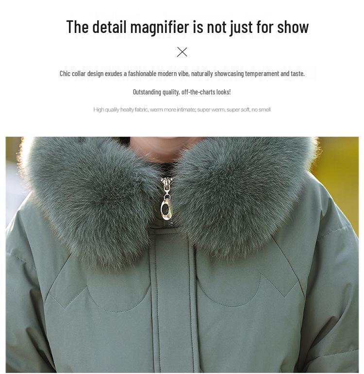 2025 Stilvolle mittellange Daunenjacke für Frauen mittleren Alters - Modisch, Übergröße, Dicke Winter-Oberbekleidung für Mütter und Großmütter