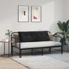 Back Cushion Black 140 x 50 cm Cord Fabric