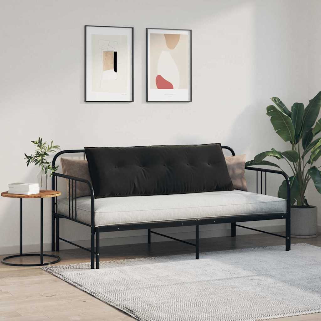 Back Cushion Black 140 x 50 cm Cord Fabric