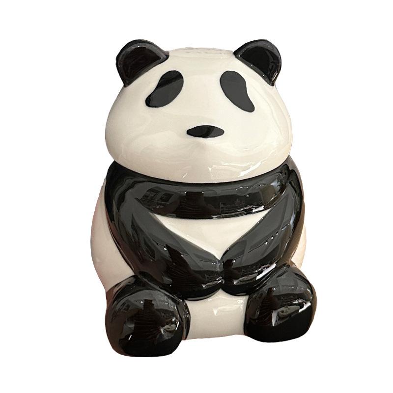Cute Cartoon Giant Panda Ceramic Mug with Lid Cute Gift for Friends Creative Home Water Cup Souvenir