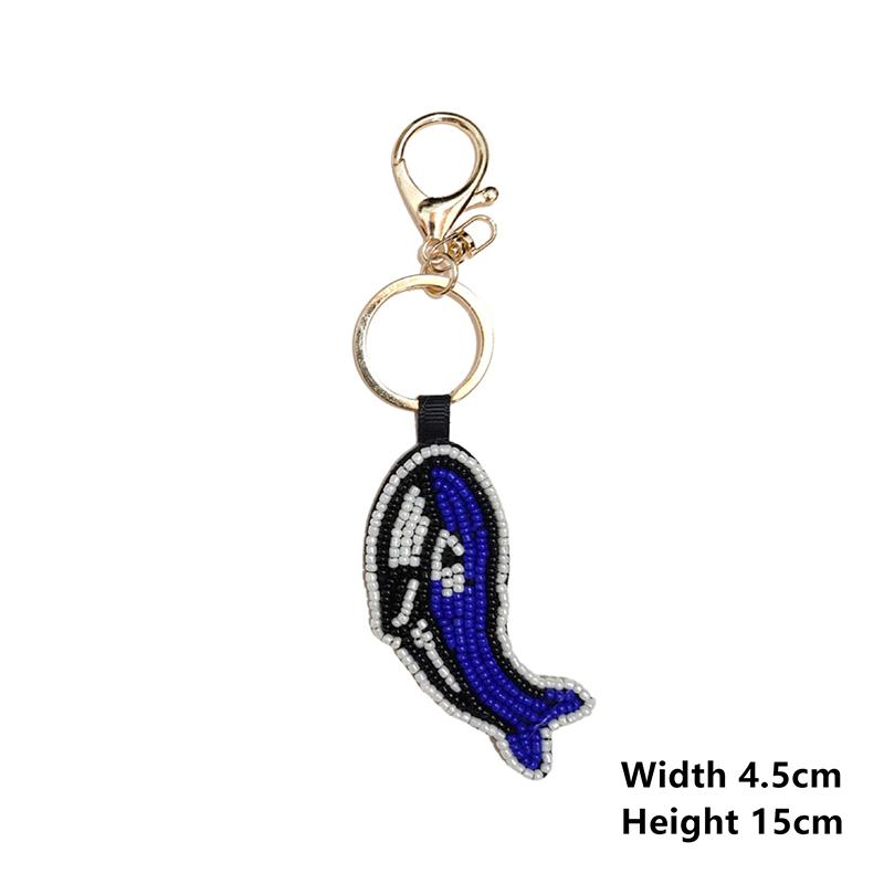 Beaded Patch Sequin Rhinestones Crab Starfish Seashell Conch Keychain For Embellishing Bag Charm Decor