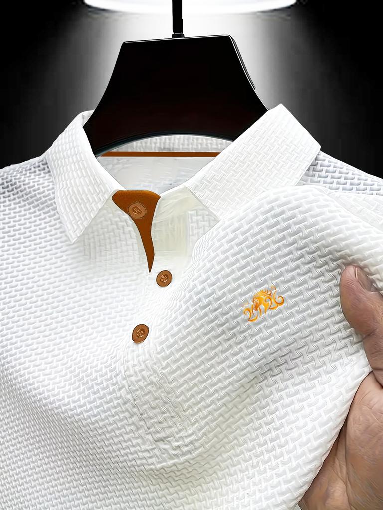 Men's Quick-Dry Polo Shirt Summer Stand Collar Golf Casual Top Cool & Breathable