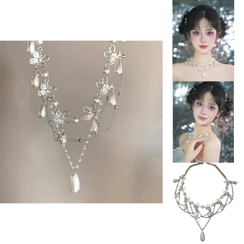 Butterfly Pearl Necklace For Women With Alloy Pendant And Ochain Perfect For Summer 2025
