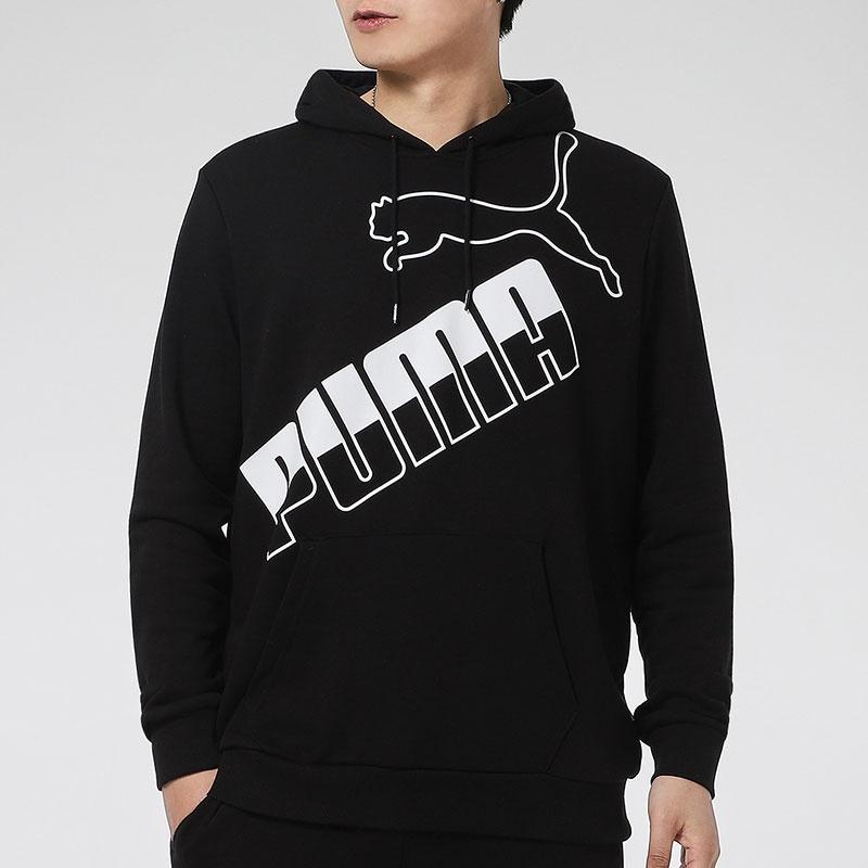 PUMA Big Logo Hoodie 'Black White' Men's 588667-01