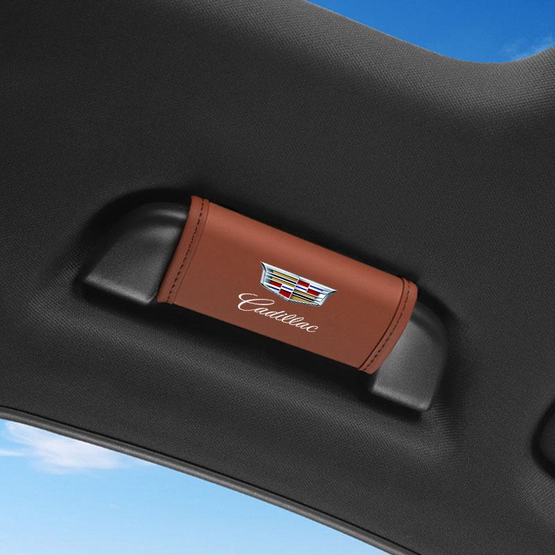 Car Roof Handle Cover Door Armrest Leather Covering For Cadillac Escalade Tiburon Deville Seville XT5 XTS CTS BLS SLS DTS SRX Metal