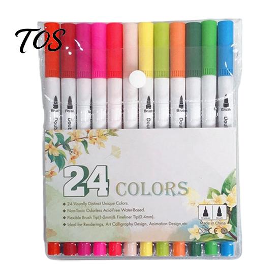 Double-ended Markers Drawing Set, with Brush And Fine Point Tips, Washable Art Supplies for School Water-soluble Ink Supplies, Hand-Drawn Creation