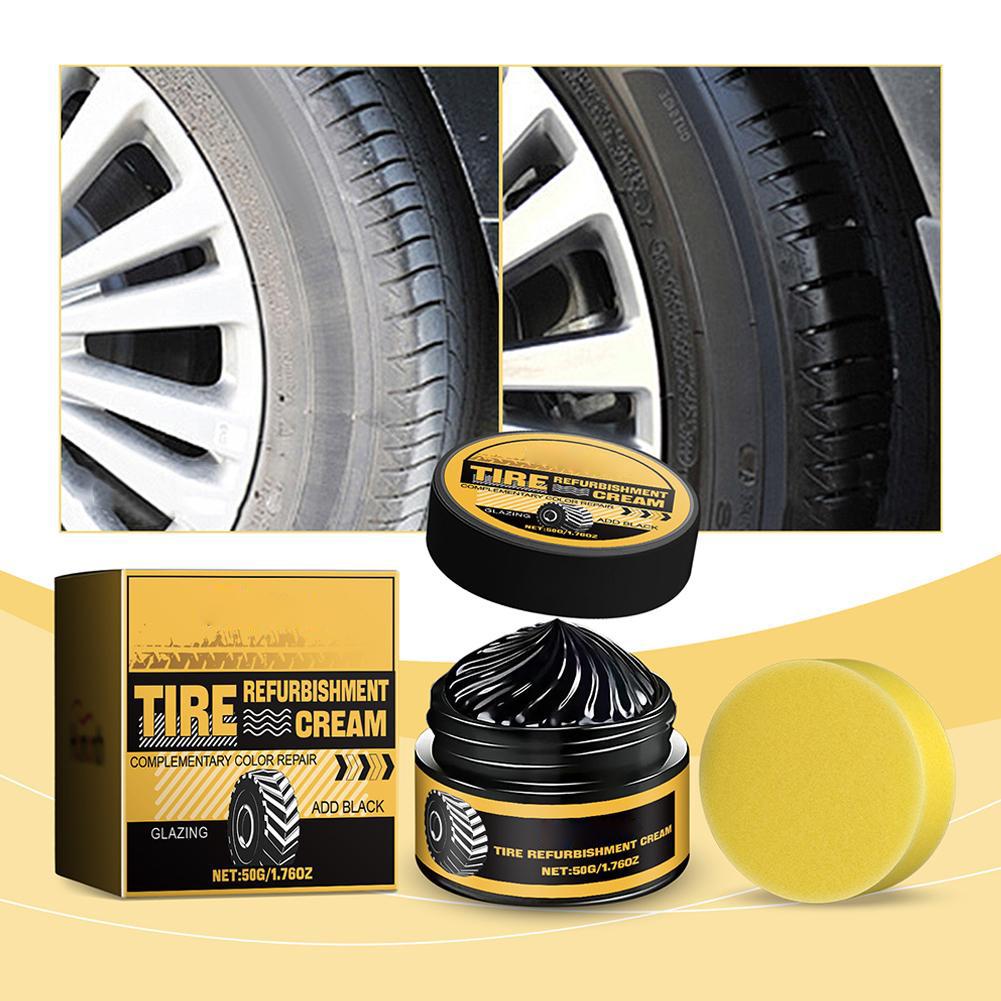 Tire Coating Paste Creative Car Tire Retreading Cleaning Agent Brightener Polishing Car Shiny Maintenance Tire Cream Paste G7U8