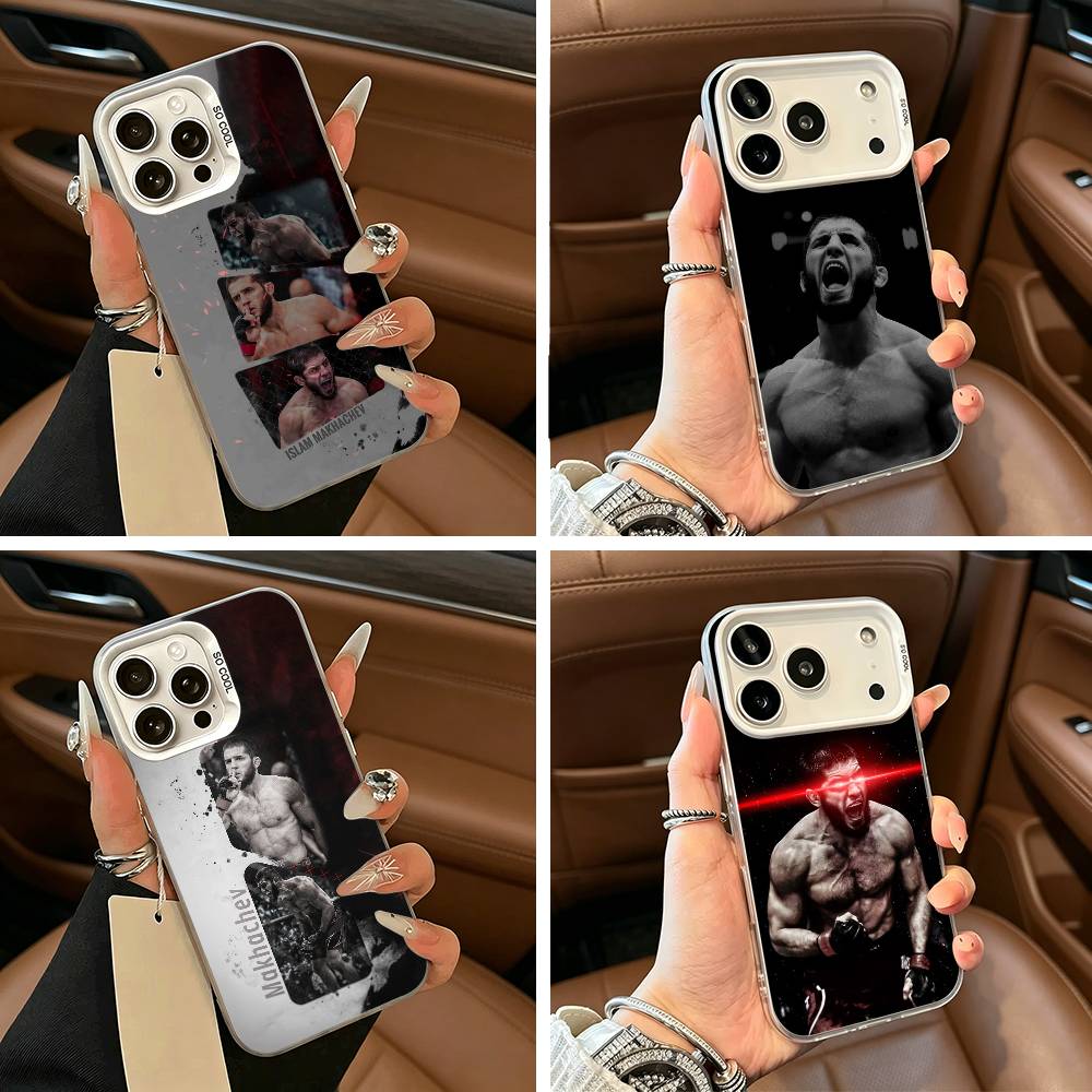 GOAT Carcasă Telefon Ușoară-Islam Makhachev Pentru IPhone 17 Air 16 15 14 13 12 11 Pro Max Alb Argintiu Carcasă Dură
