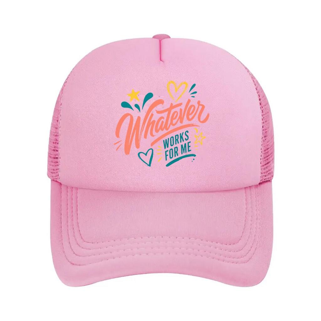 Playful Handwritten Whatever Quote D Mesh Baseball Cap Hip Hop