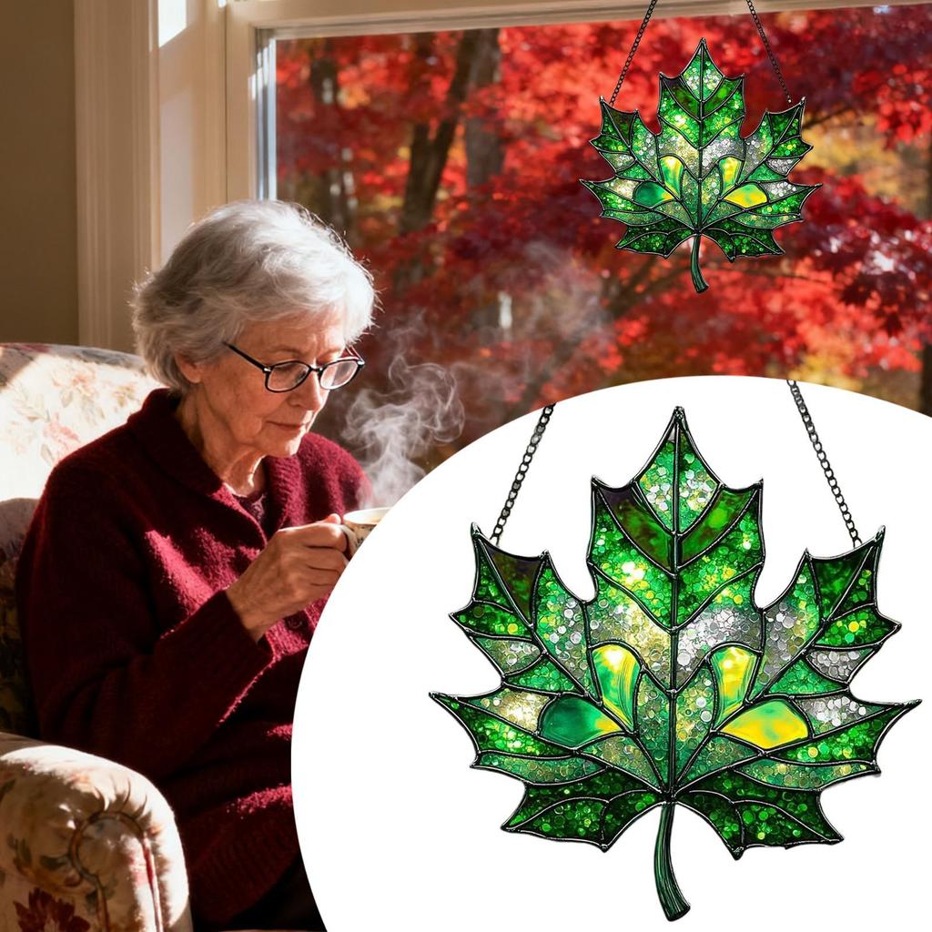 Künstliche Acryl 2D Ahornblätter Herbst Fake Blätter Sonnenfänger Ahornblätter Thanksgiving Weihnachten Hochzeitsparty Dekoration