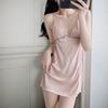 New Female Sexy Nightdress Ice Silk Suspender Thin Pajamas Spring and Summer Lace Lace Dress Live Supply