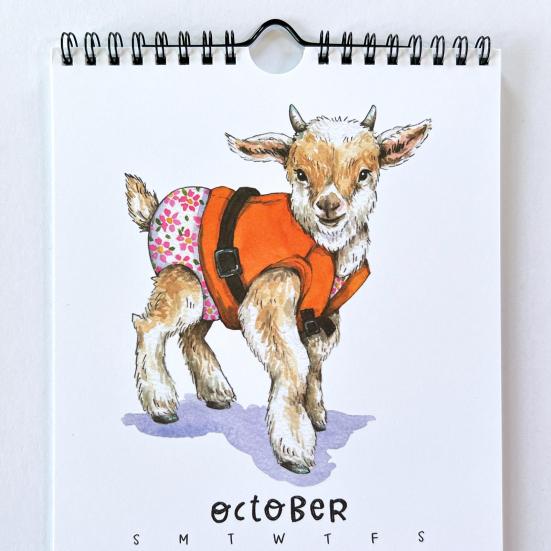 2026 Cute Animals Swimsuit Wall Calendar 12-Month Hanging Planner Funny Animal Theme Calendar for Home Office Classroom Use