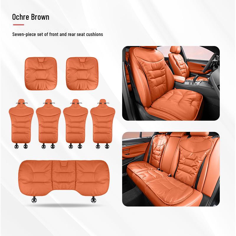 Universal Ventilated Nappa Leather Car Seat Cushions - Four Seasons, Breathable, High-Grade, Perforated Design for All Models.