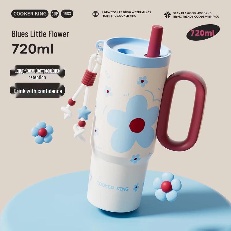 COOKER KING Large Capacity 316 Stainless Steel Insulated Tumbler with Straw