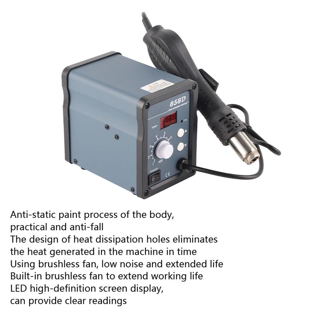 Hot Air Gun Soldering Station LED High Definition Screen Display with Brushless Fan