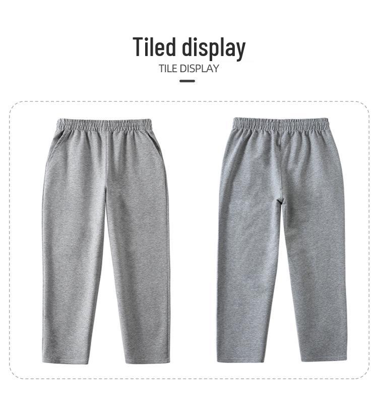 Fat Boy Gray Cotton Summer Sweatpants for Boys - Loose Straight-Leg School Uniform Pants, Navy Blue