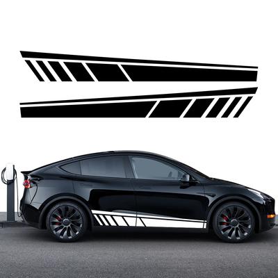 2Pcs Car Door Side Stickers For Tesla Model Y Car Waterproof Vinyl Film Auto Decoration Styling Decals Car Accessories Exterior