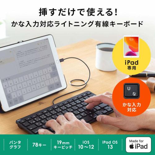 Sanwa Supply klávesnice pro iPad s kabelovým připojením Lightning, černá SKB-IP3BK