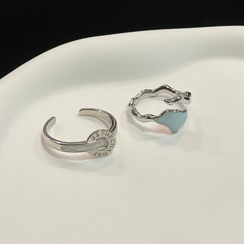 Dripping Oil Niche Design Dopamine Ring High-End Sense Circle Personalized Stacking Adjustable Simple Fashion Open Ring